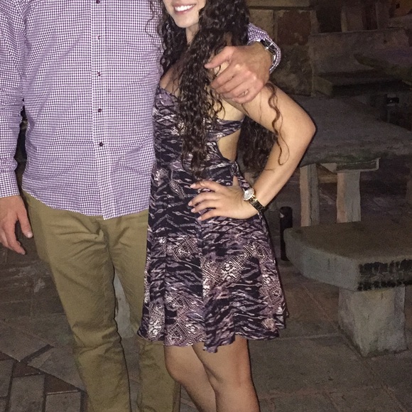 UO Purple Patterned Backless Mini Dress XS - Picture 7 of 7